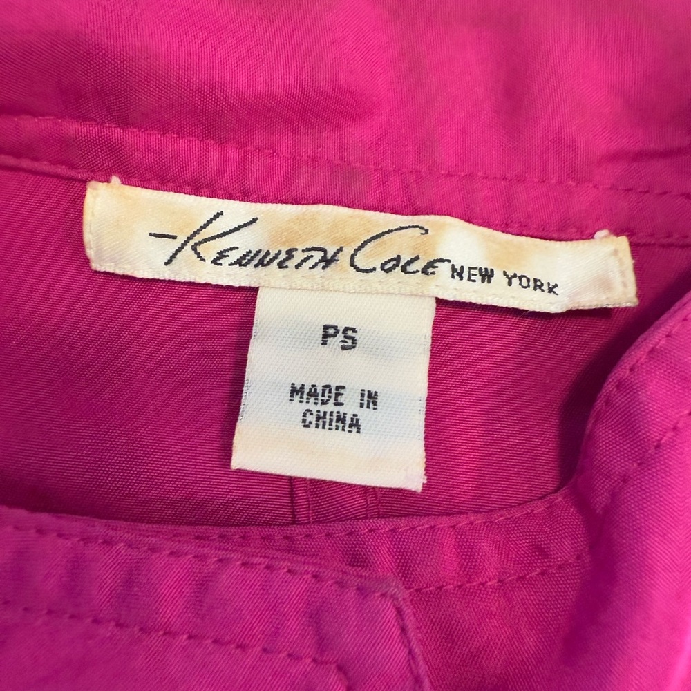 Kenneth Cole vibrant pink 100% silk jacket SZ PS - Picture 6 of 11